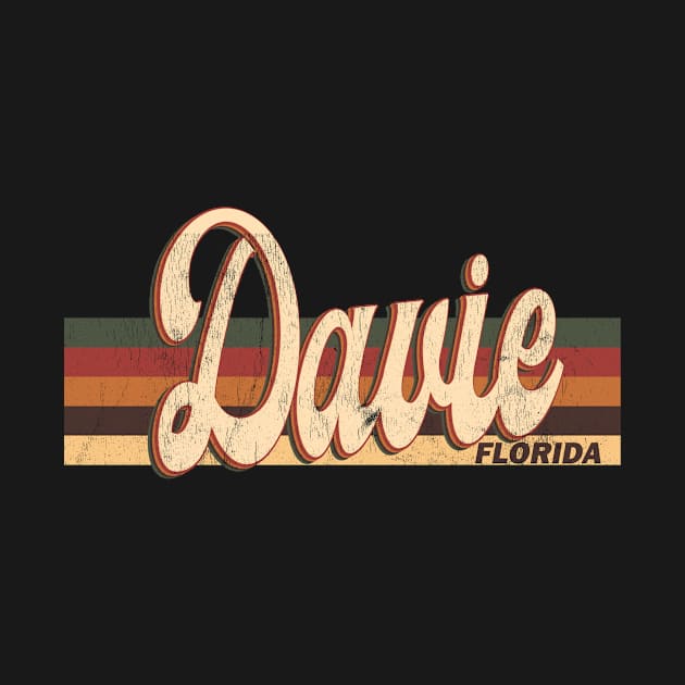 Davie Florida Retro Vintage 70s 80s Design by Happy as I travel