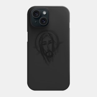 Jesus Christ Face ink digital illustration Phone Case