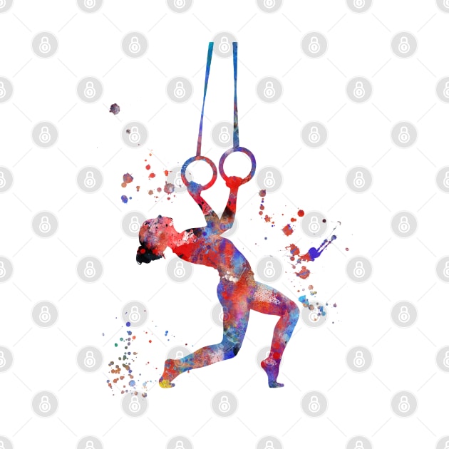 Girl on gymnastics rings by RosaliArt