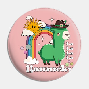 La La La La Llamucky- Funny Llama St. Pattrick's Day Pin