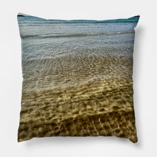 Beach Sand Ripples and Ocean Design Pillow