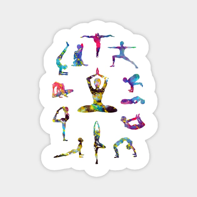 Yoga figures Magnet by erzebeth