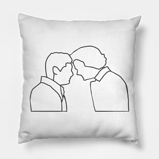 sam and dean minimalist 2 , dean death barn scene forehead touch, supernatural finale Pillow