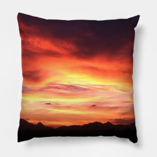 Fiery Phoenix sunset sky Pillow