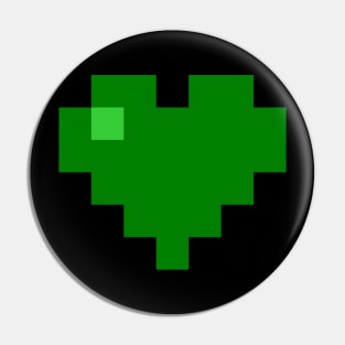 Simple Green Pixel Heart Pin