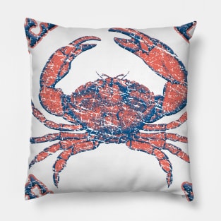 Pensacola, Florida, Stone Crab on Wind Rose (Two-Sided) Pillow