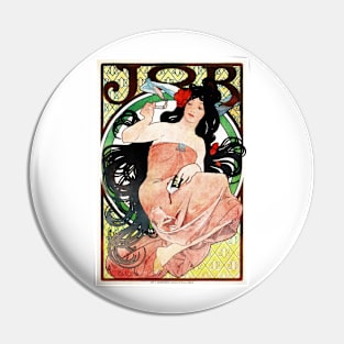 JOB CIGARETTES Vintage Art Nouveau Advertisement Pin