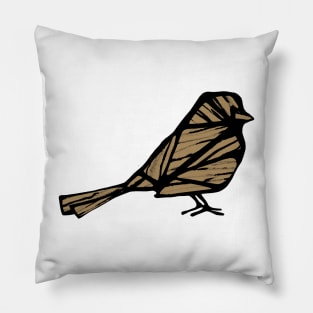 BIRD SILHOUETTE IN BLACK AND TAN Pillow