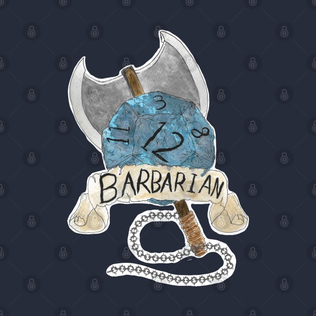 Barbarian D&D Class T Shirt by FoxFallArt