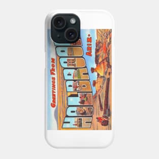 Greetings from Holbrook Arizona, Vintage Large Letter Postcard Phone Case