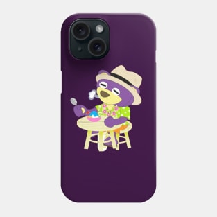 Mr.Purple bear in Hawaii shirt with shaved ice Phone Case