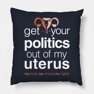 Get Your Politics Out of My Uterus, Pro Choice Womens Rights Pillow