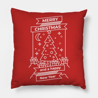 Merry Christmas Greeting Card Pillow