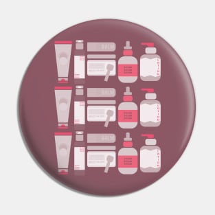 Skincare Essentials Pattern (Mauve Purple & Pink Version) Pin