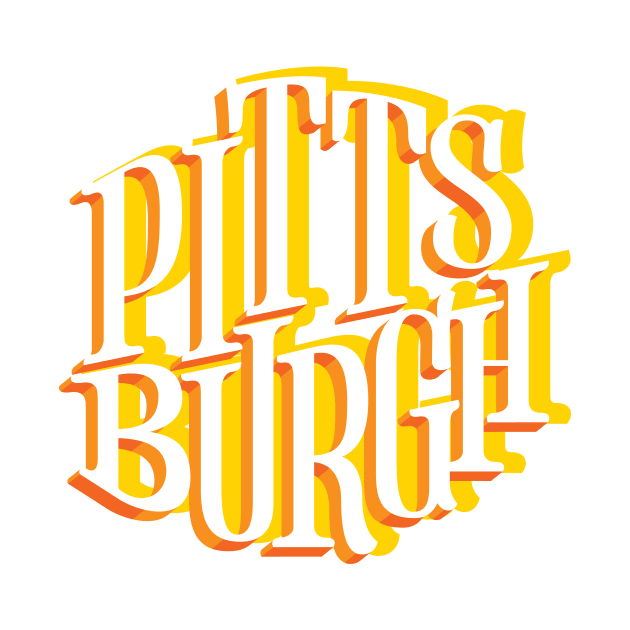 Pittsburgh PA Yellow Lettering Design by polliadesign