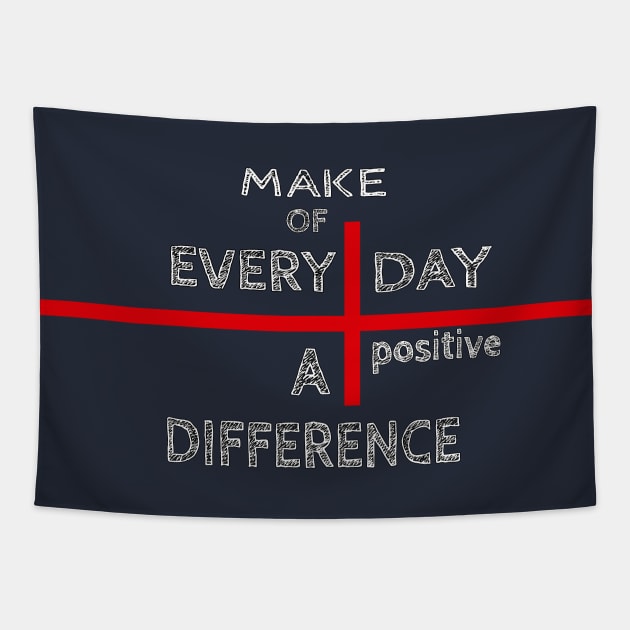 Make of every day a positive difference - Black Tapestry by GaYardo