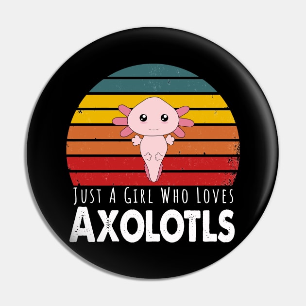 Just A Girl Who Loves Axolotls Pin by Happysphinx