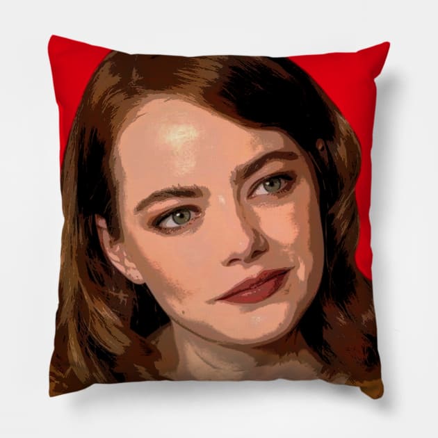 emma stone Pillow by oryan80