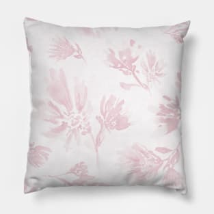 light pink flowers watercolor Pillow