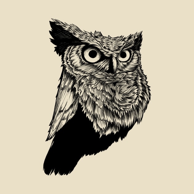 Owl line art with no colors by TonyToon