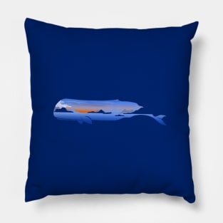 Sperm Whale Landscape Pillow