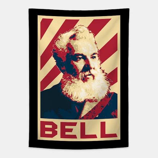 Alexander Graham Bell Retro Tapestry by Nerd_art