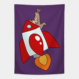 Rocket Ship Kangaroo Tapestry