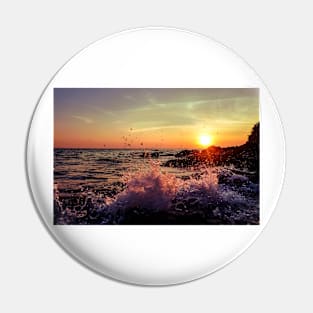 Sunset and splashing water Pin