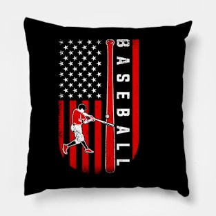 American Flag Baseball Team for Men Boys Girls Women Pillow