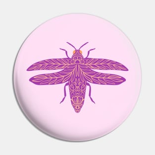 Floral Pink Beetle Pin