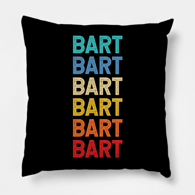 Bart Name Vintage Retro Custom Gift Named Bart Pillow by CoolDesignsDz