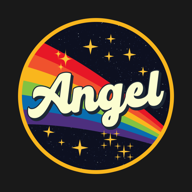 Angel // Rainbow In Space Vintage Style by LMW Art