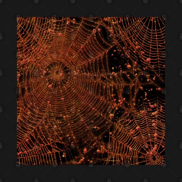 Orange Glitter Halloween Spiderweb Pattern Spooky Style Glamour Goth by designsbyxarah