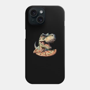 Dinosaur with pizza Phone Case