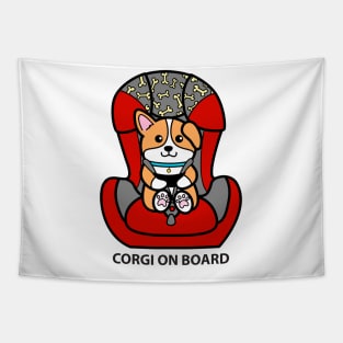 Corgi On Board Tapestry