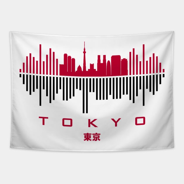 Tokyo (東京) Soundwave Tapestry by blackcheetah