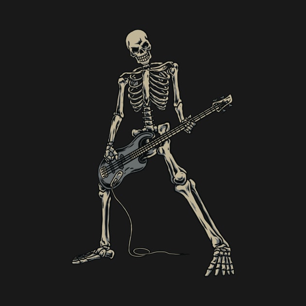 Skeleton Playing Guitar for Rock Music Lover Gift and Hardcore Music Fan Present by Arteestic