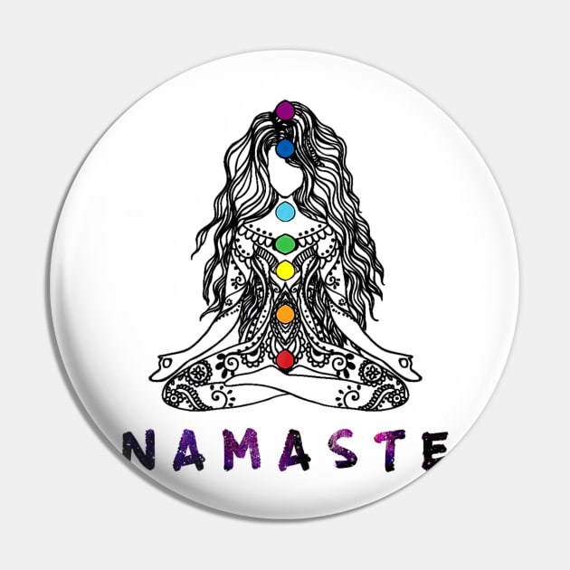 Chakra Meditation Yoga Pose Spiritual Namaste Tattoo Pin by Macy XenomorphQueen