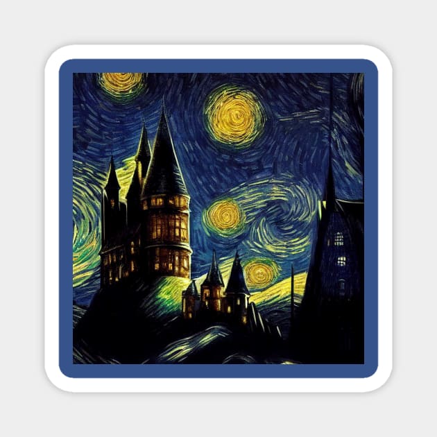 Starry Night Wizarding School Van Gogh Magnet by Grassroots Green