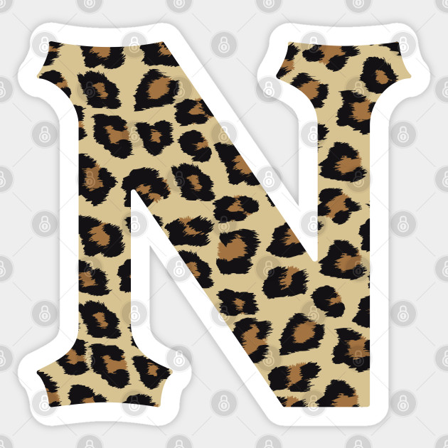 Letter N Leopard Cheetah Monogram Initial Letter N Sticker Teepublic
