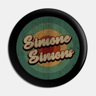 Circle Retro Vintage Simone Simons Pin