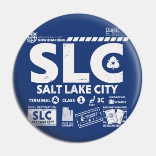 Vintage Salt Lake City SLC Airport Code Travel Day Retro Travel Tag Pin