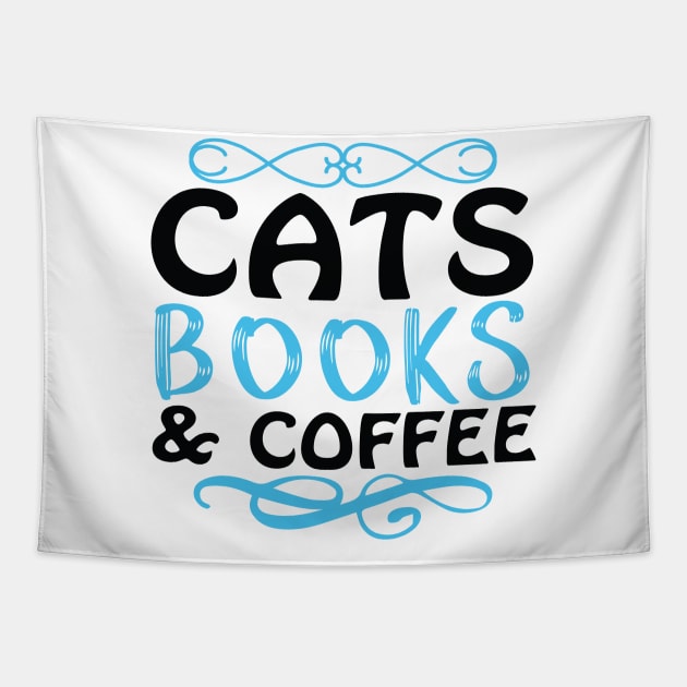 potter cats book and coffee or tea Tapestry by Ahmed1973