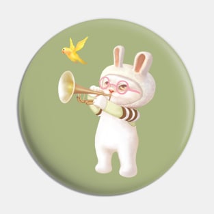 Bunny with Trumpet Pin