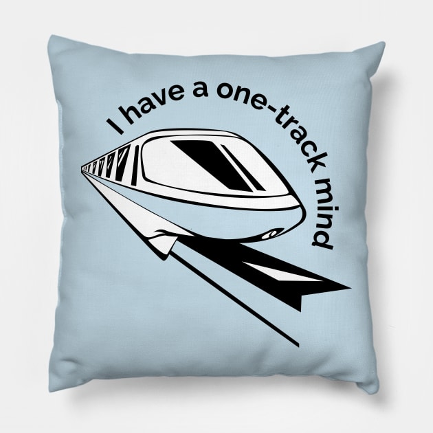 One Track Mind Pillow by World of Walt