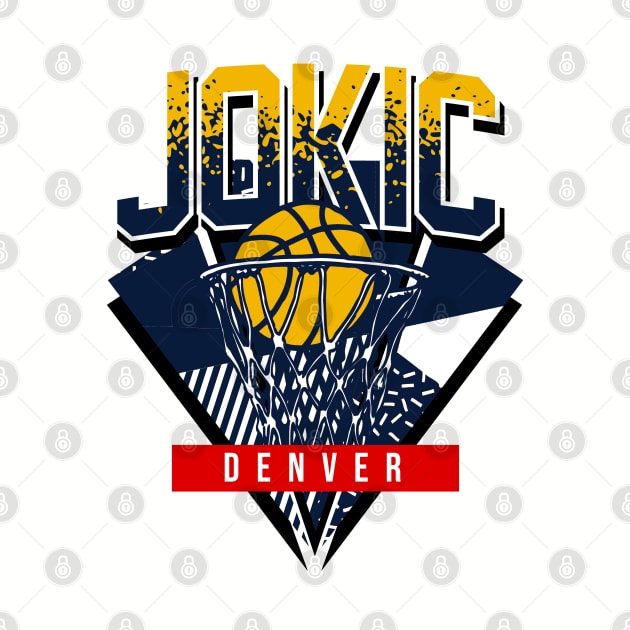 Jokic Retro Denver Basketball Throwback by funandgames