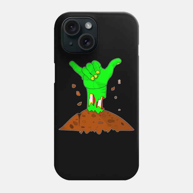 Zombie Hand. Hang Loose. Ideal Halloween Shirt Phone Case by Slap Cat Designs