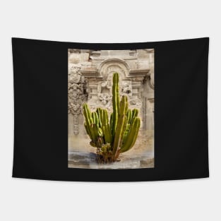 Organ Pipe Cactus in Front of Colonial Church Tapestry