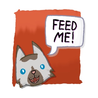 Feed Me! [Chocolate Point Cat With A Red Background] T-Shirt