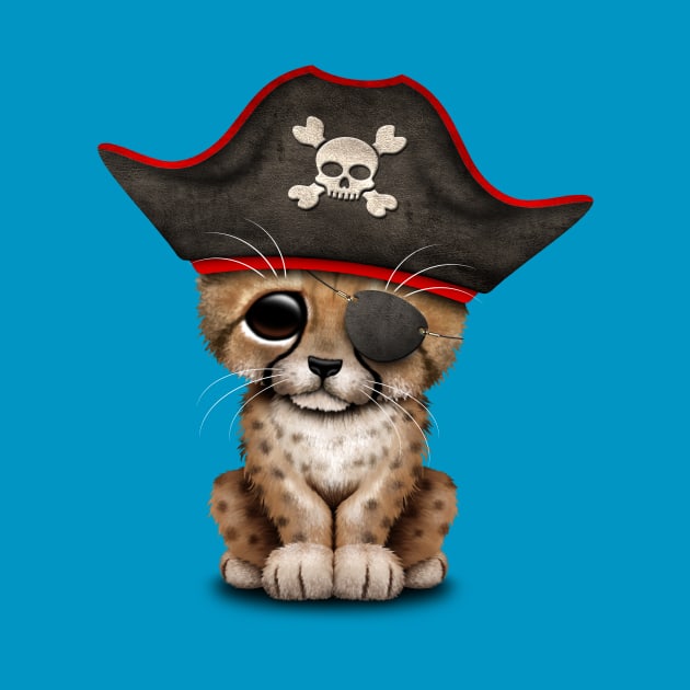 Cute Baby Cheetah Cub Pirate by jeffbartels